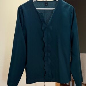 Dark Green Long Sleeve Blouse